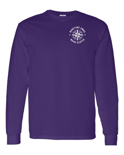 Maritime Swag Nova Scotia Compass Left Chest and Back Long Sleeve Tee