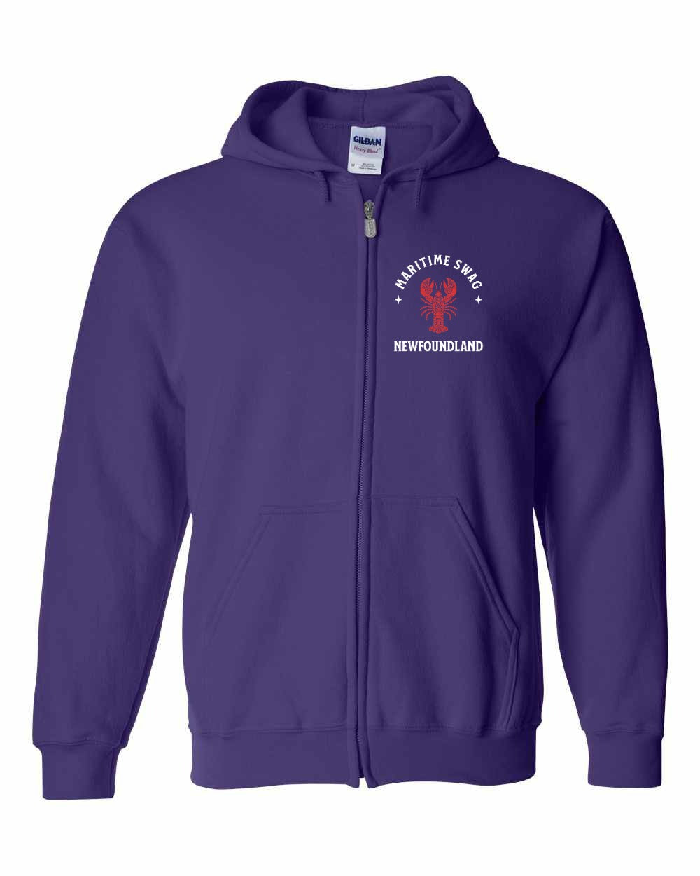 Maritime Swag Newfoundland Mandala Red Lobster Left Chest Zip Hoodie