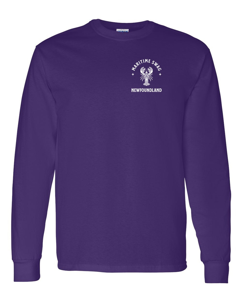 Maritime Swag NFLD Mandala white Lobster Left Chest and Back Long Sleeve - Unisex