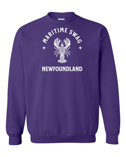 Maritime Swag Newfoundland Mandala white Lobster Full Crewneck Sweatshirt