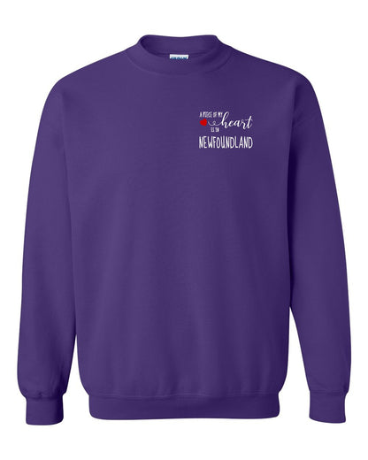 A piece of My heart in Newfoundland (Red Heart) Left Chest Crewneck Sweatshirt