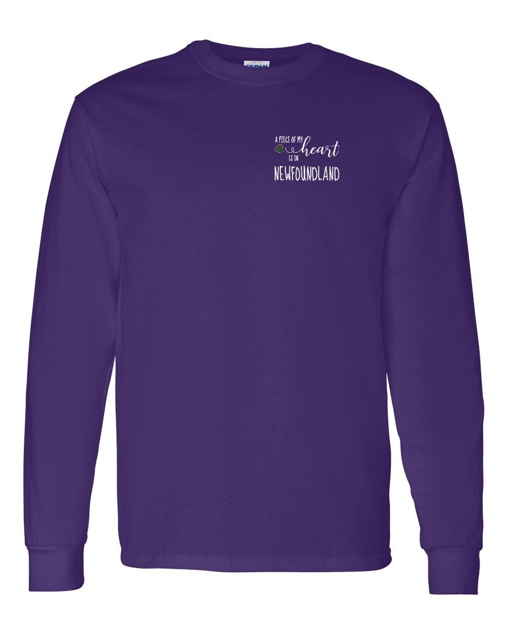 A piece of My heart in NFLD Tartan Heart Left Chest and Back Long Sleeve - Unisex