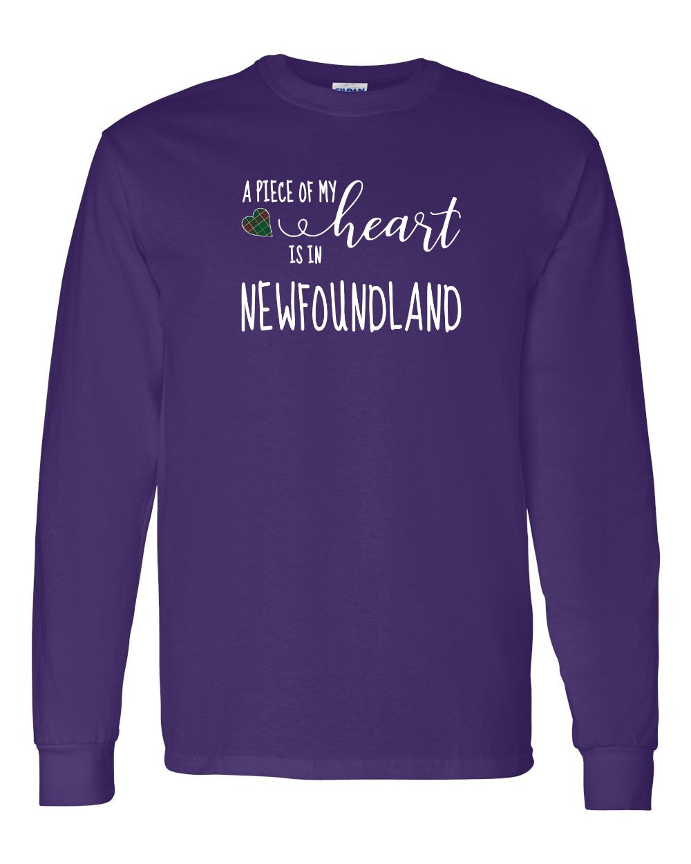 A piece of My heart in NFLD Tartan Heart Long Sleeve - Unisex