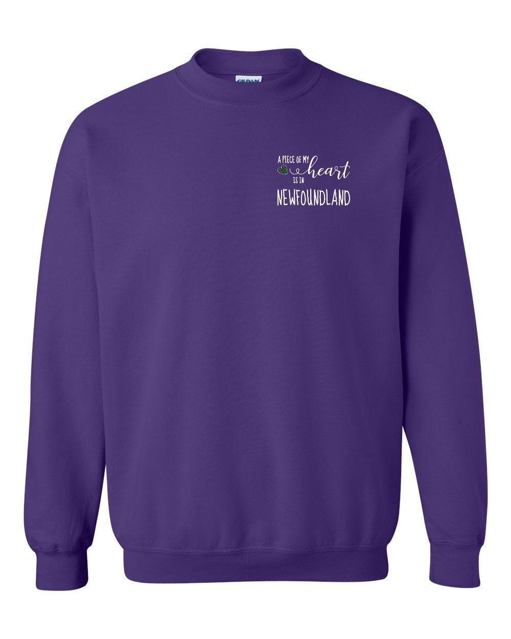 A piece of My heart in NFLD Tartan Heart Left Chest and Back Crewneck Sweatshirt - Unisex
