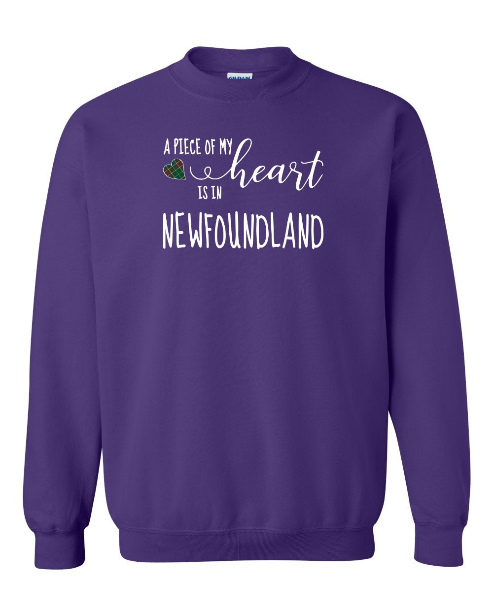 A piece of My heart in NFLD Tartan Heart Crewneck Sweatshirt - Unisex