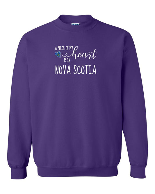 A piece of My heart in Nova Scotia (Tartan Heart) Full crew-neck