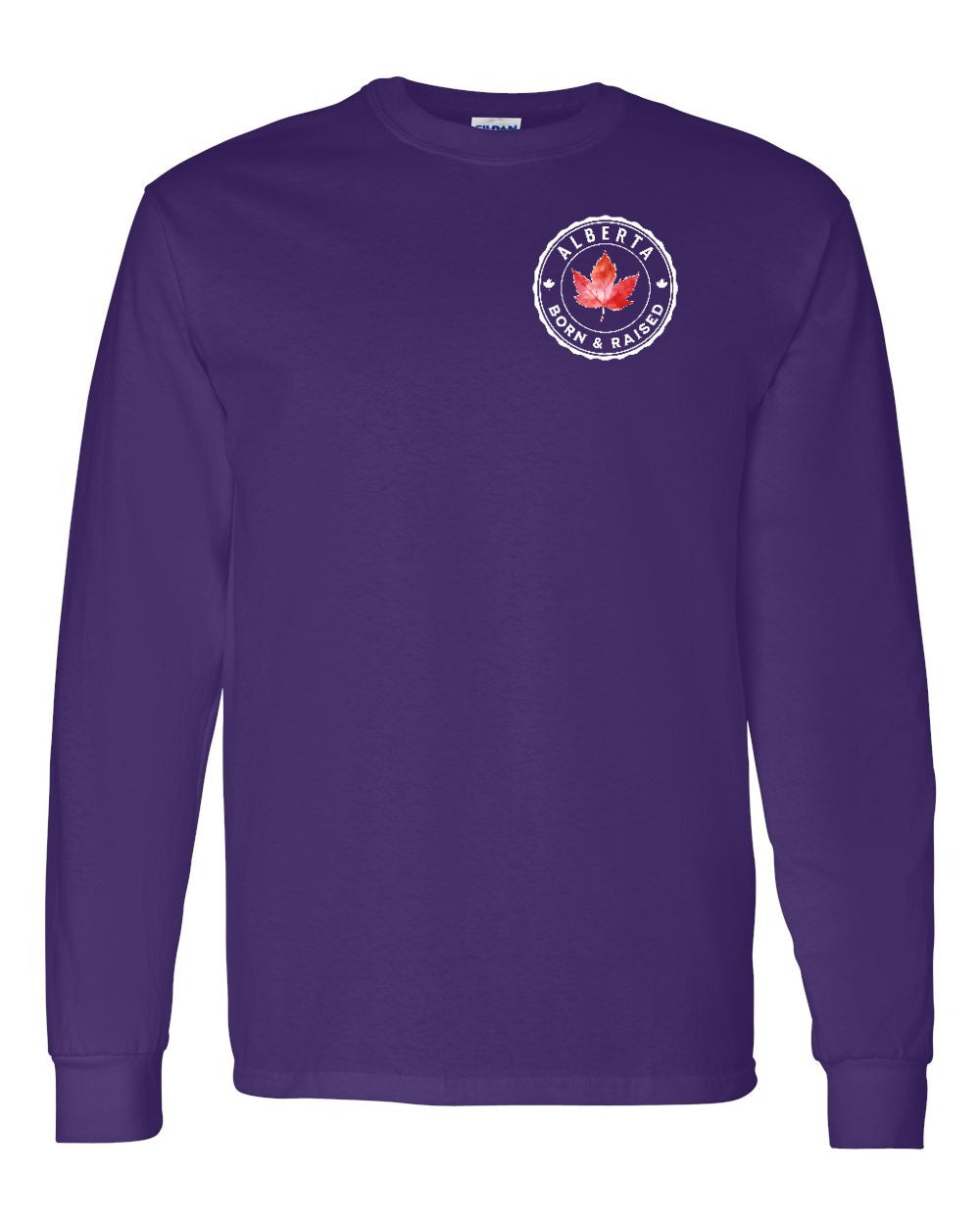 Born And Raised Alberta Left Chest and Back Long Sleeve