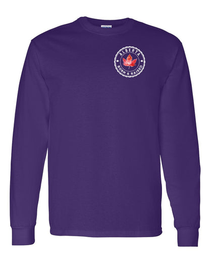 Born And Raised Alberta Left Chest and Back Long Sleeve
