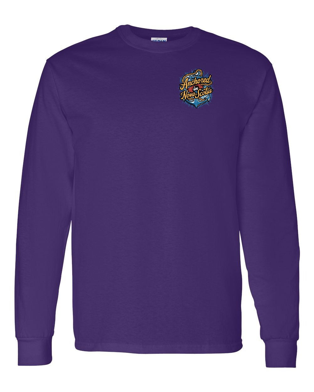 Anchored In Nova Scotia (Old Design) Left Chest Long Sleeve Tee