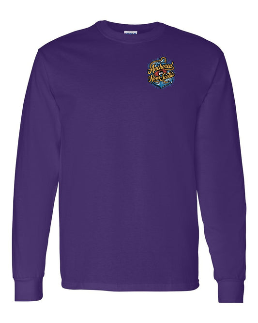 Anchored In Nova Scotia (Old Design) Left Chest Long Sleeve Tee