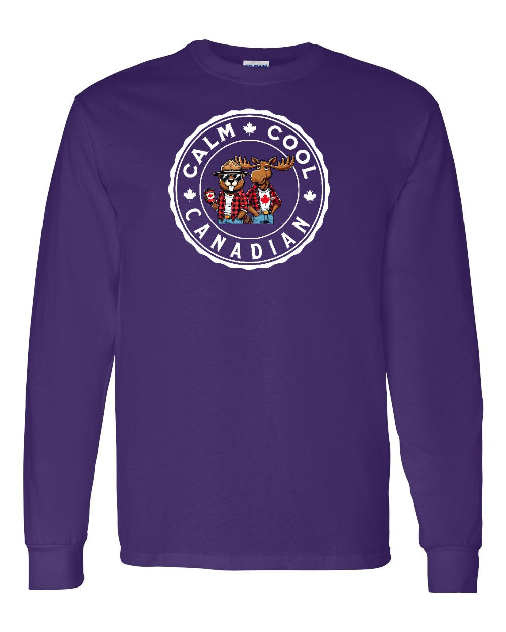 Calm Cool Moose and Beaver Long Sleeve - Gildan Canada (sewn Internationally) - Unisex