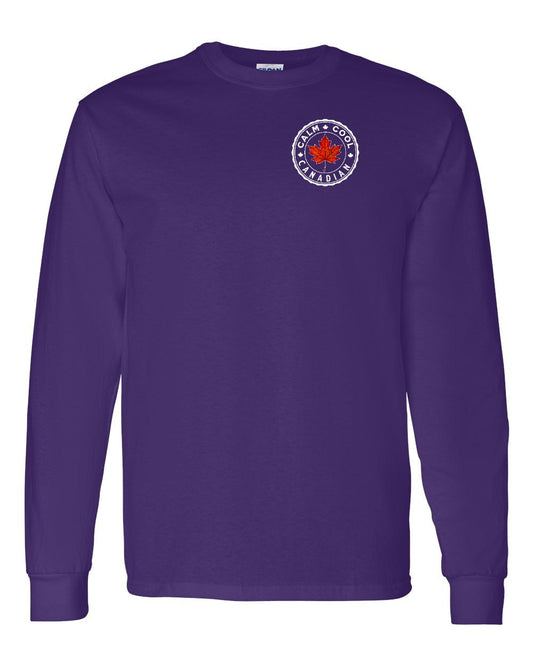 Calm Cool Canadian Leaf Left Chest and Back Long Sleeve
