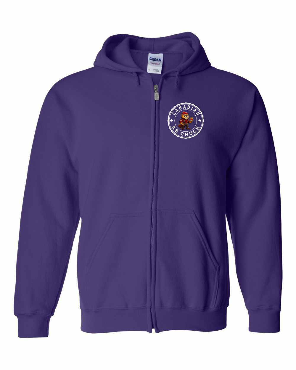 CDN as Chuck Male Beaver Left Chest and Back Zip Hoodie - Gildan Canada (sewn Internationally)