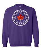 Canadian Born & Rasied Crewneck Sweatshirt - Gildan Canada (sewn Internationally) - Unisex
