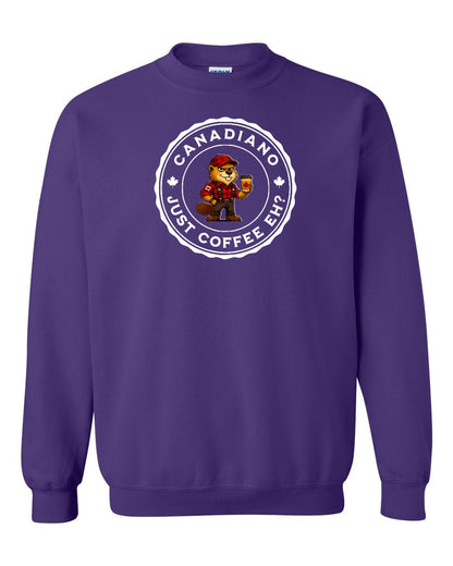 Canadiano just Coffee EH! Male Beaver Full Crewneck
