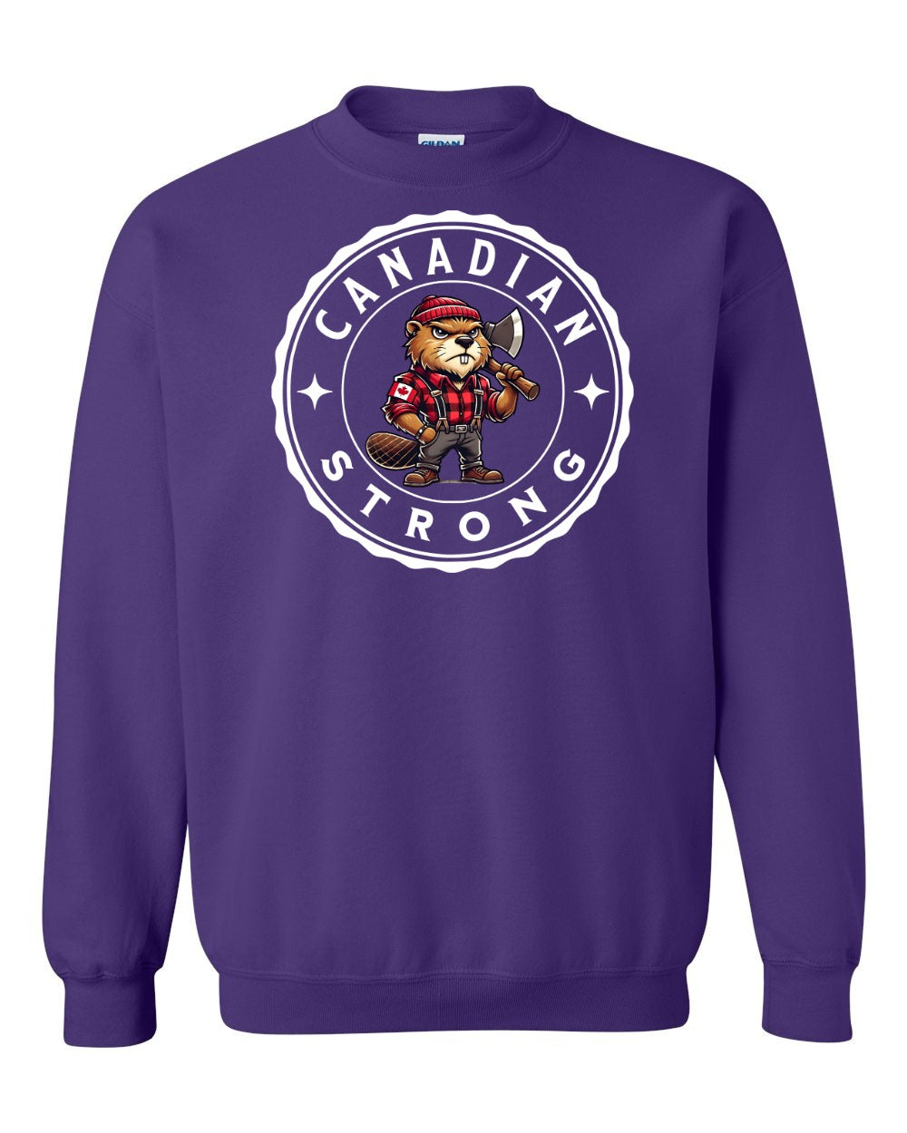 Canadian Strong Beaver Crewneck Sweatshirt - Gildan Canada (sewn Internationally) - Unisex