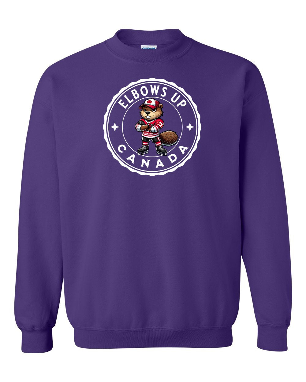 Elbows up Beaver Crewneck Sweatshirt - Gildan Canada (sewn Internationally) - Unisex