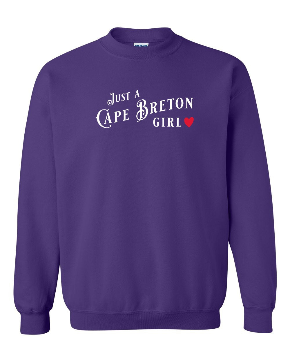 Just a Cape Breton Girl Red Heart Full Crewneck Sweatshirt