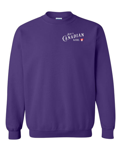 Just A Canadian Girl (Heart Flag Full) Left Chest Crewneck