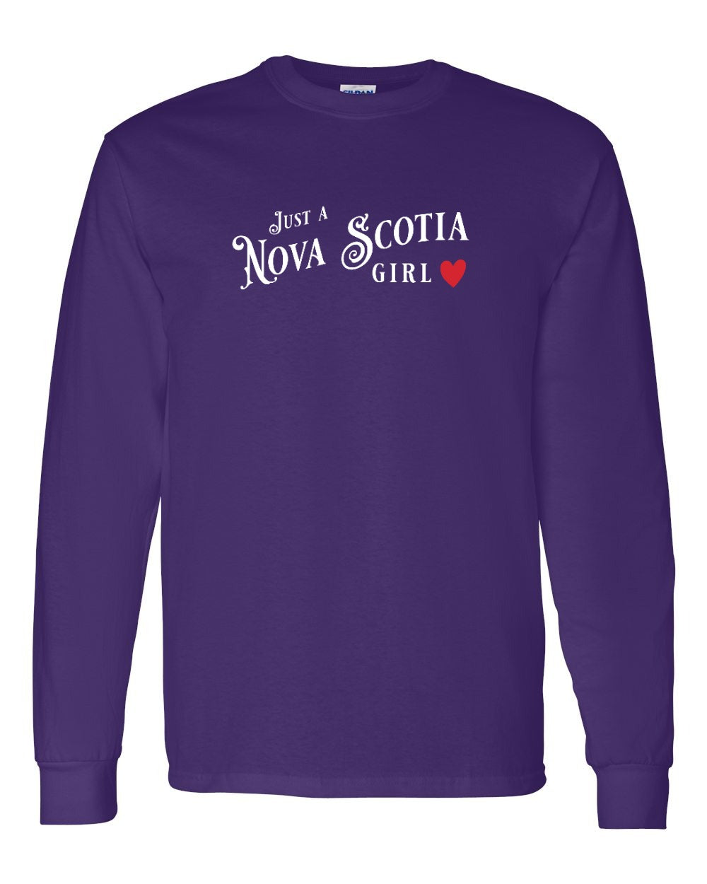 Just a Nova Scotia Girl Red Heart Full Long Sleeve Tee
