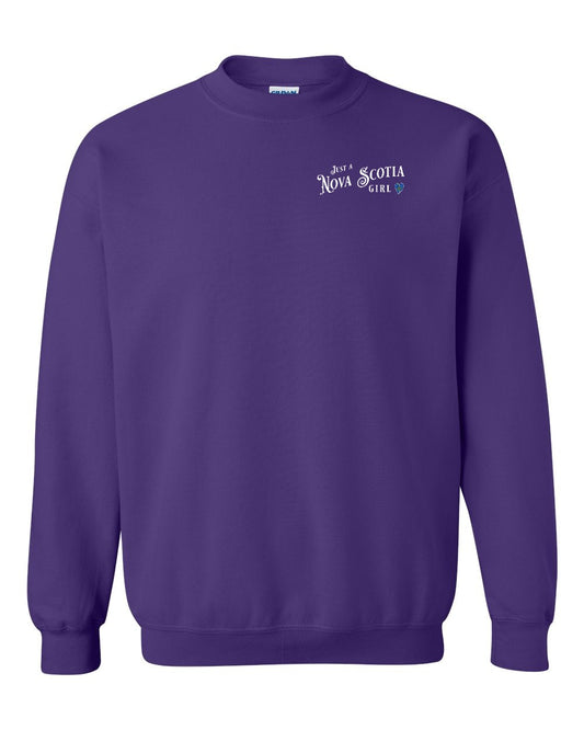 Nova Scotia Girl Tartan Heart Left Chest crew-neck