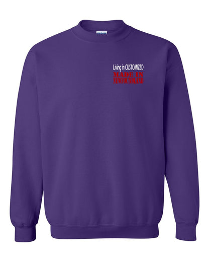 Living in Custom Made in Newfoundland Left Chest Crewneck Sweatshirt