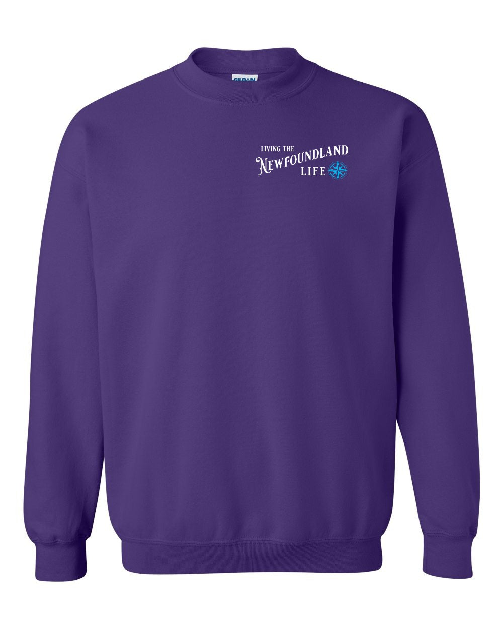 Living the Newfoundland Life blue Left Chest Crewneck Sweatshirt