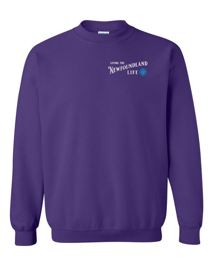 Living the Newfoundland Life blue Left Chest Crewneck Sweatshirt
