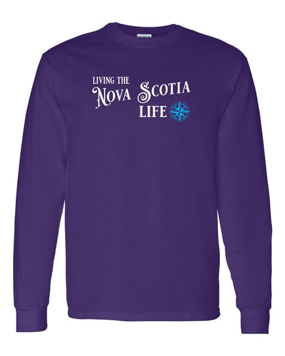 Living the Nova Scotia Life blue Full Long Sleeve Tee