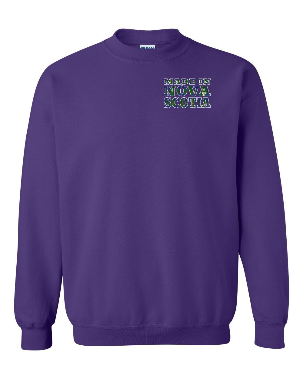 Made In Nova Scotia ( Tartan Lettering) Left Chest crew-neck