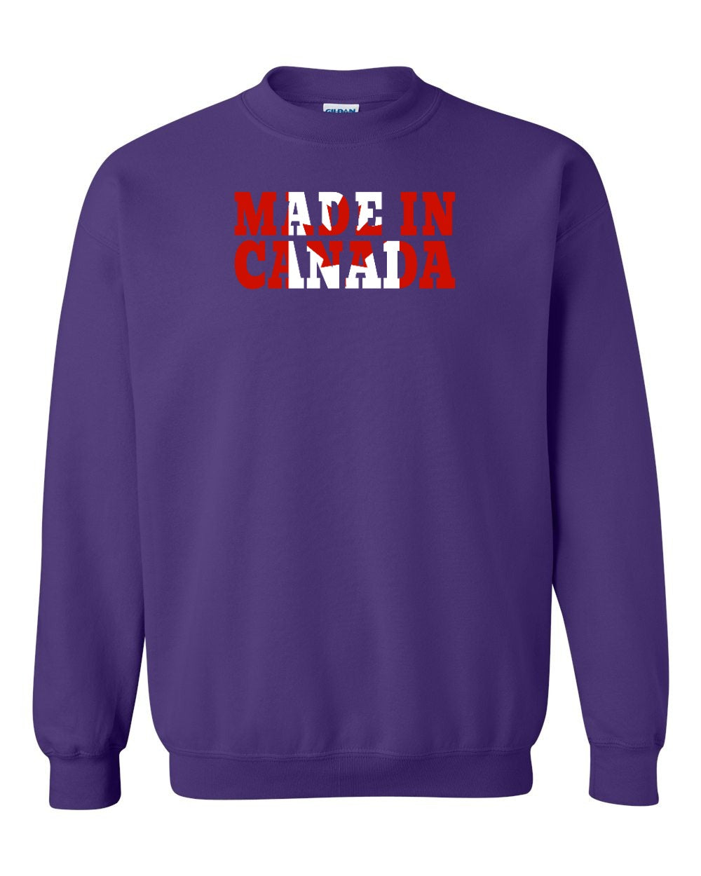 Made in Canada Flag Background Crewneck Sweatshirt - Gildan Canada (sewn Internationally) - Unisex