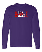 Made in Canada Flag Background Long Sleeve - Gildan Canada (sewn Internationally) - Unisex
