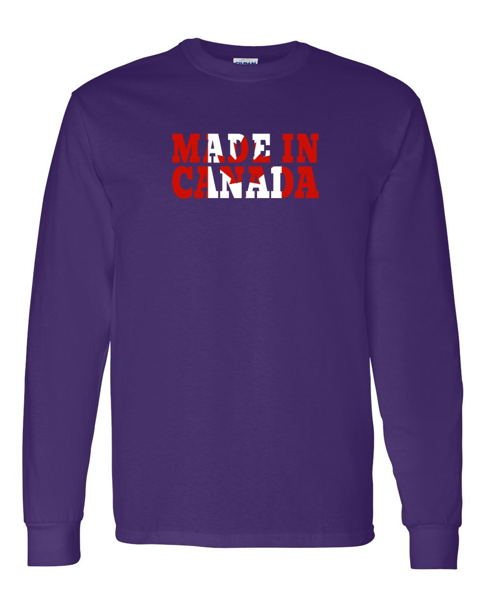 Made in Canada Flag Background Long Sleeve - Gildan Canada (sewn Internationally) - Unisex