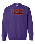 Made in Canada Plaid Background Crewneck Sweatshirt - Gildan Canada (sewn Internationally) - Unisex
