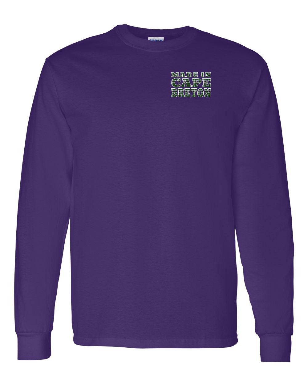 Made In Cape Breton Tartan Left Chest and Back Long Sleeve Tee