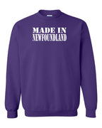 Made In NFLD ( White Lettering) Crewneck Sweatshirt - Unisex