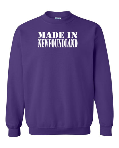 Made In Newfoundland ( White Lettering) Full Crewneck Sweatshirt