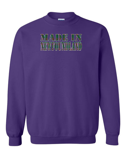 Made In Newfoundland ( Tartan Lettering) Full Crewneck Sweatshirt