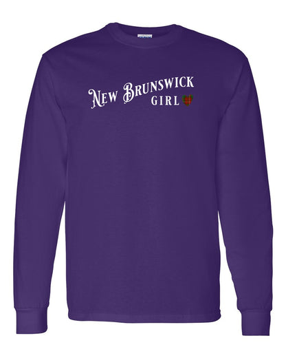 New Brunswick Girl Tartan heart Full Long Sleeve Tee