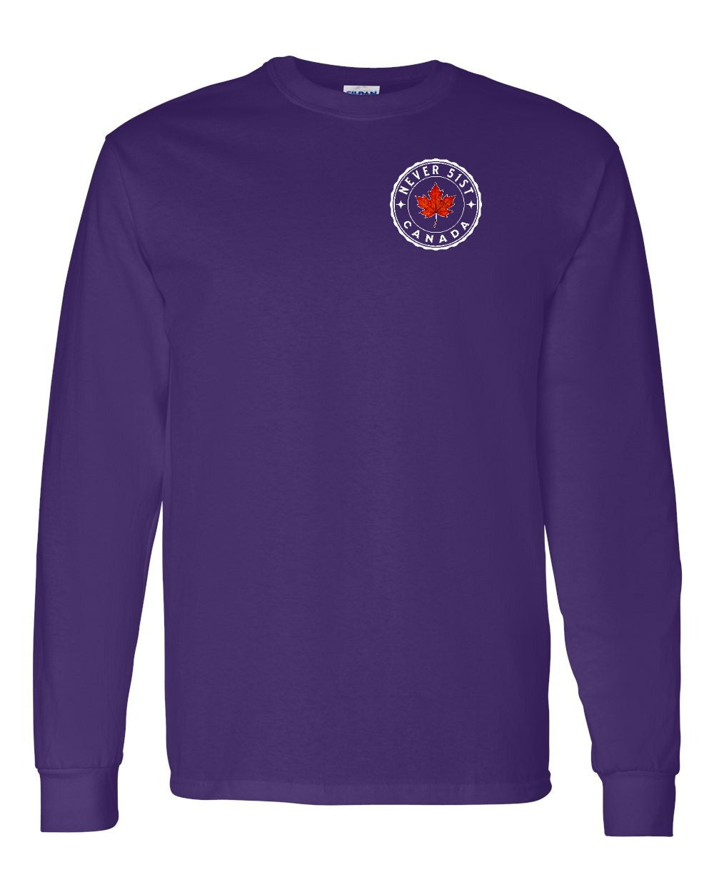Never 51st Leaf Left Chest Long Sleeve - Gildan Canada (sewn Internationally) - Unisex