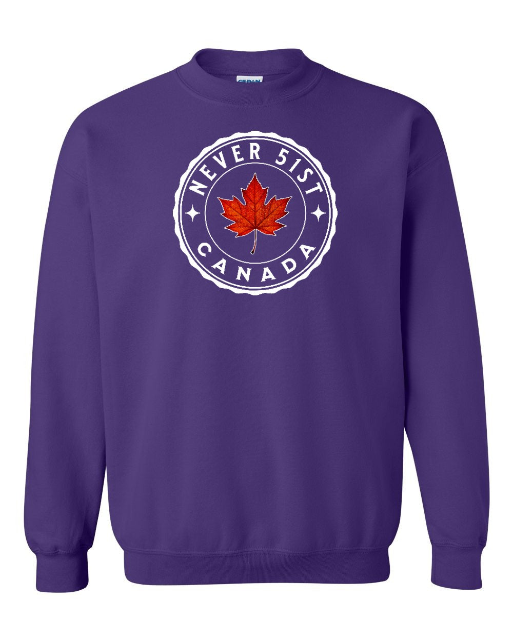 Never 51st Leaf Crewneck Sweatshirt - Gildan Canada (sewn Internationally) - Unisex