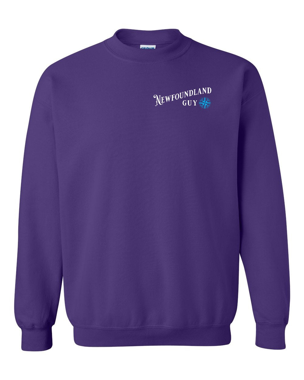 NFLD Guy Blue Left Chest and Back Crewneck Sweatshirt - Unisex
