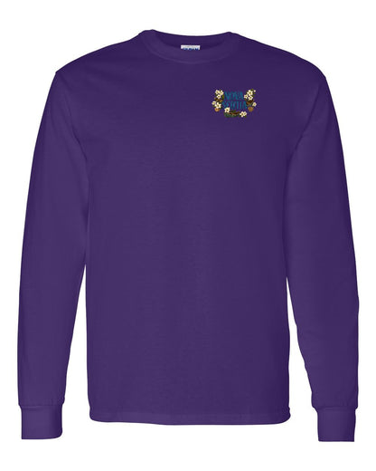 Nova Scotia Flowers Left Chest and Back Long Sleeve Tee