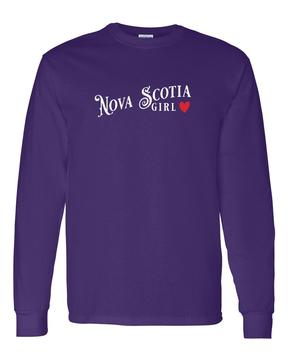 Nova Scotia Girl Red Heart Full Long Sleeve Tee