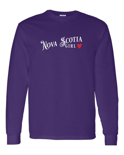 Nova Scotia Girl Red Heart Full Long Sleeve Tee