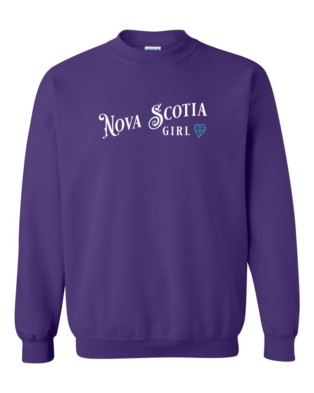 Nova Scotia Girl Tartan Heart Full crew-neck