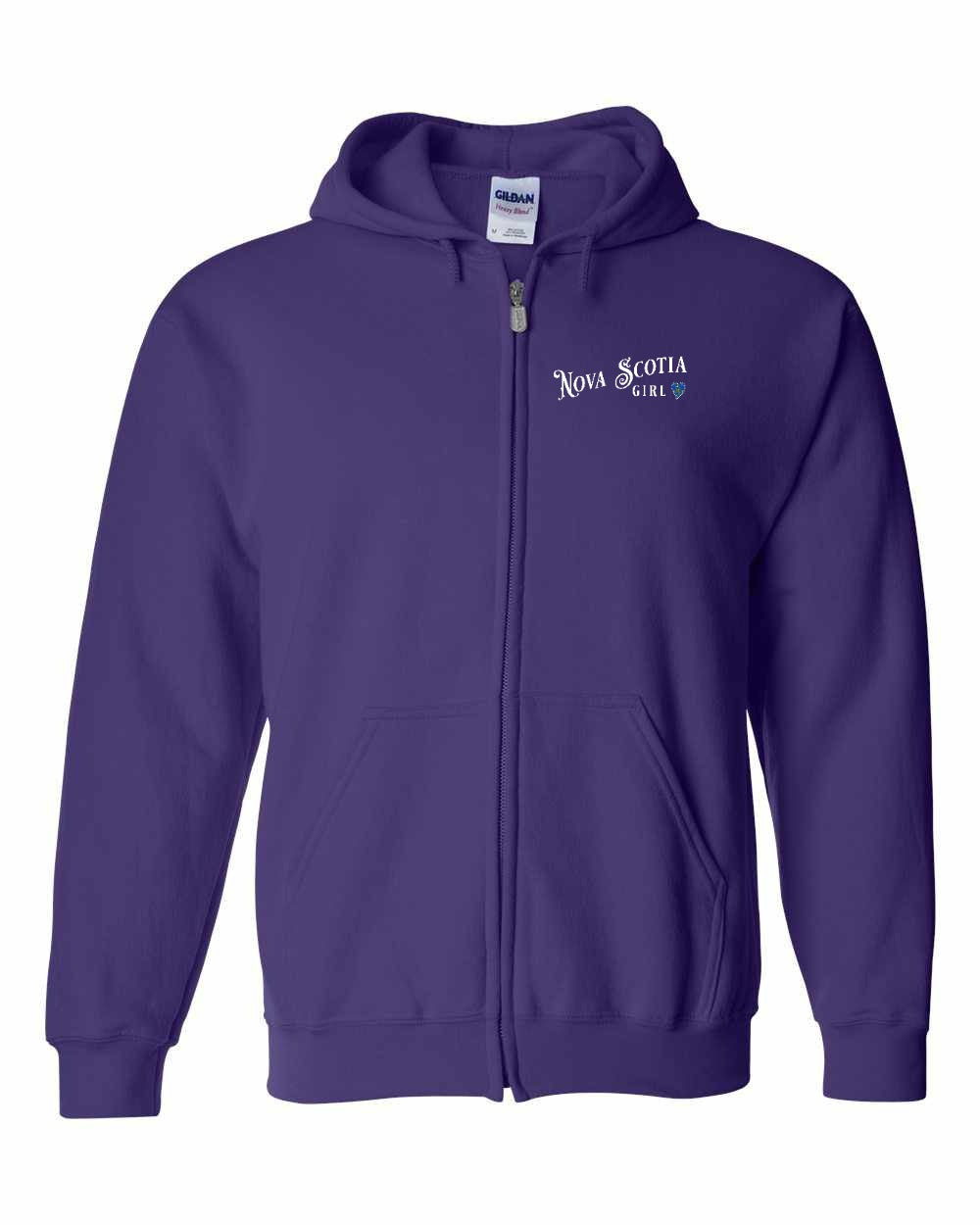 Nova Scotia Girl Tartan Heart Left Chest and Back zip-hoodie