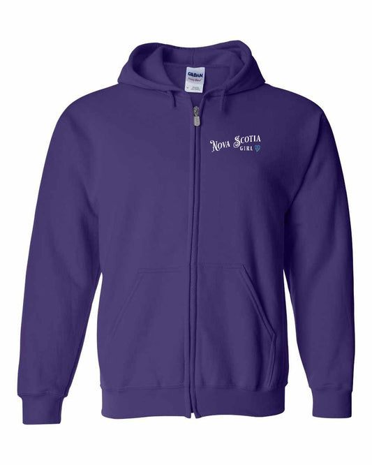 Nova Scotia Girl Tartan Heart Left Chest zip-hoodie