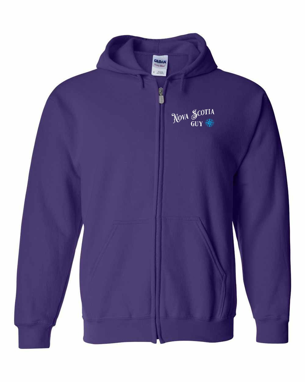 Nova Scotia Guy blue Left Chest and Back zip-hoodie