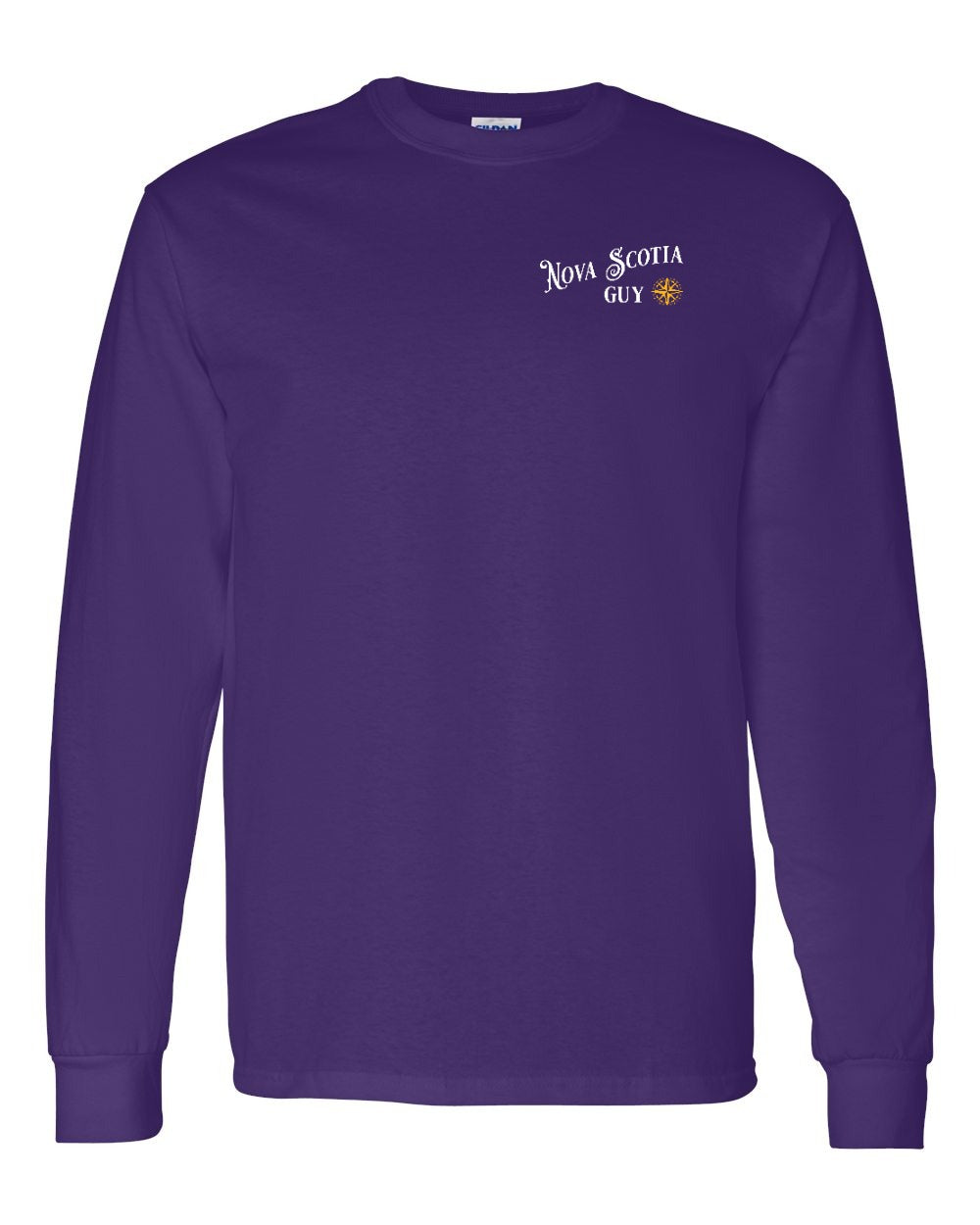 Nova Scotia Guy yellow Left Chest and Back Long Sleeve Tee